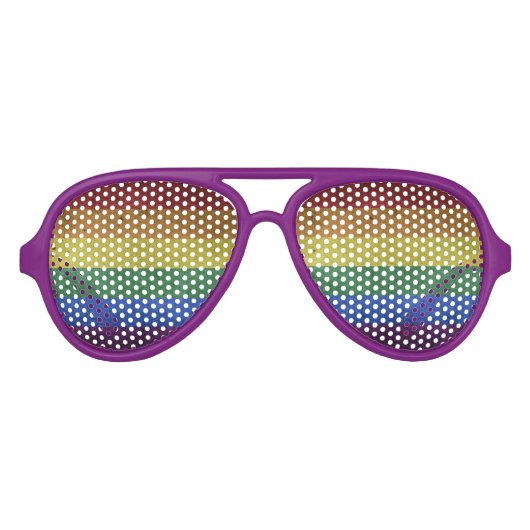 LGBT Rainbow Pride Flag Retro Style Aviator Zonnebril (Voorkant)