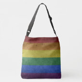 LGBT Rainbow Pride Flag Retro Style Crossbody Tas (Achterkant)