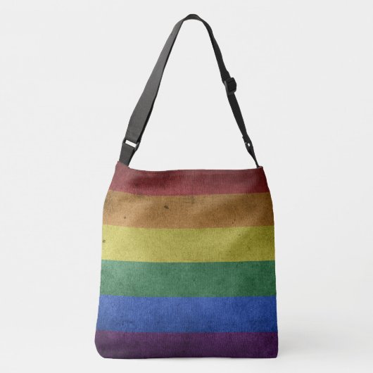 LGBT Rainbow Pride Flag Retro Style Crossbody Tas (Achterkant)
