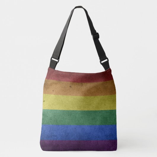 LGBT Rainbow Pride Flag Retro Style Crossbody Tas (Voorkant)