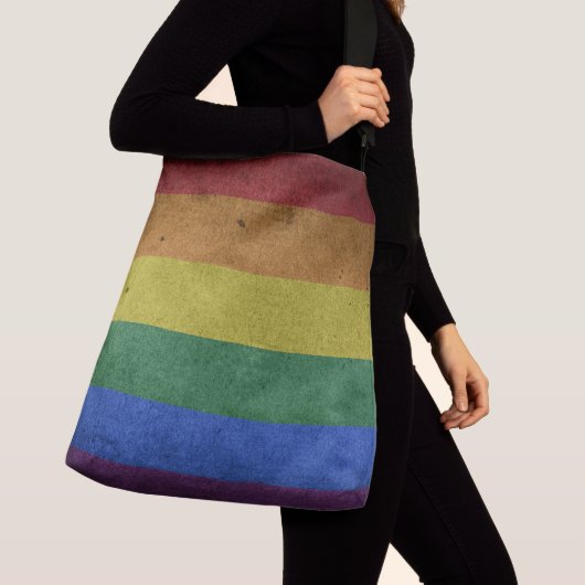 LGBT Rainbow Pride Flag Retro Style Crossbody Tas (Dichtbij)