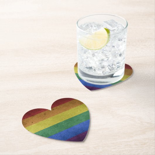 LGBT Rainbow Pride Flag Retro Style Kartonnen Onderzetters (Insitu)