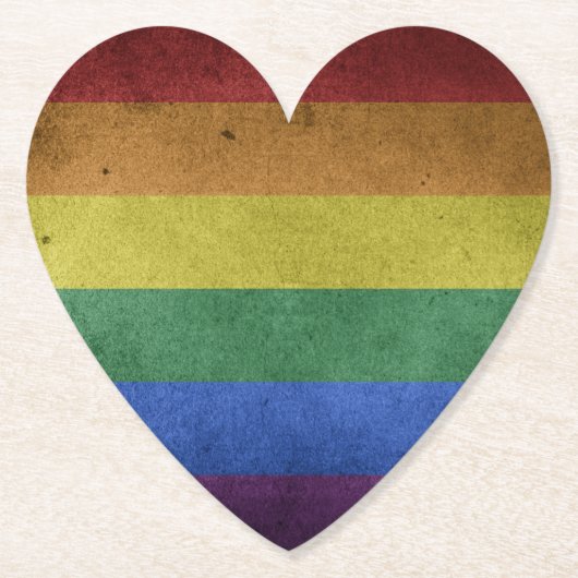 LGBT Rainbow Pride Flag Retro Style Kartonnen Onderzetters (Voorkant)