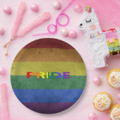 LGBT Rainbow Pride Flag Retro Style Papieren Bordje (Feest)