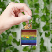LGBT Rainbow Pride Flag Retro Style Sleutelhanger (Hand)
