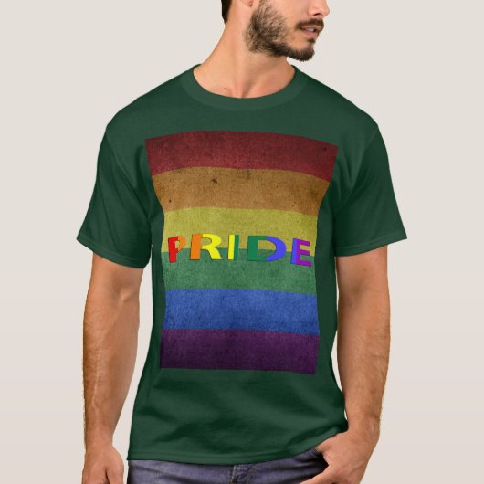 LGBT Rainbow Pride Flag Retro Style T-shirt (Voorkant)
