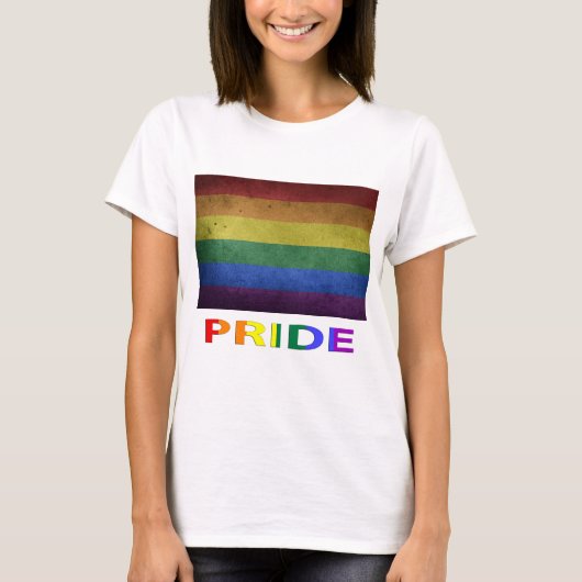 LGBT Rainbow Pride Flag Retro Style T-shirt (Voorkant)