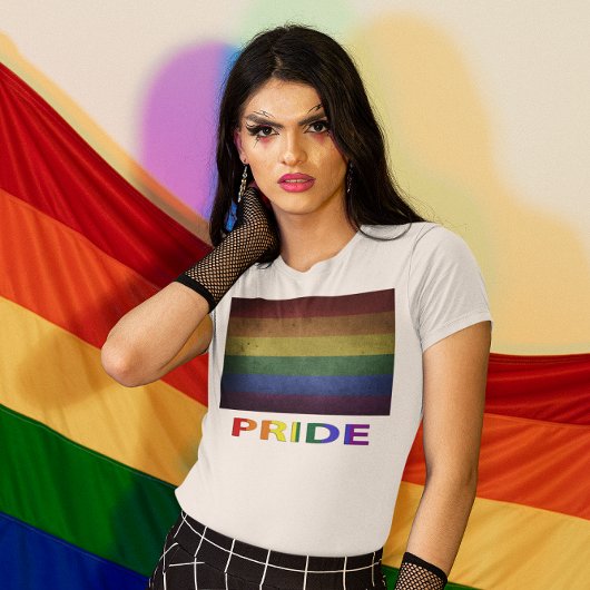 LGBT Rainbow Pride Flag Retro Style T-shirt