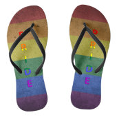 LGBT Rainbow Pride Flag Retro Style Teenslippers (Voetbed)