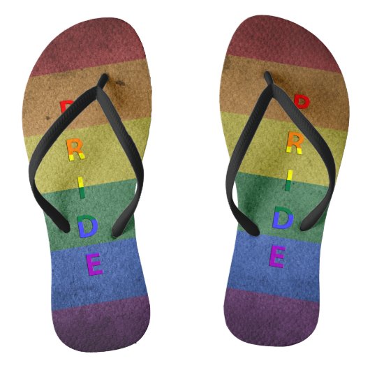 LGBT Rainbow Pride Flag Retro Style Teenslippers (Voetbed)