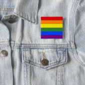 LGBT Rainbow Pride Flag Vierkante Button 5,1 Cm (In situ)
