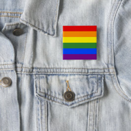 LGBT Rainbow Pride Flag Vierkante Button 5,1 Cm