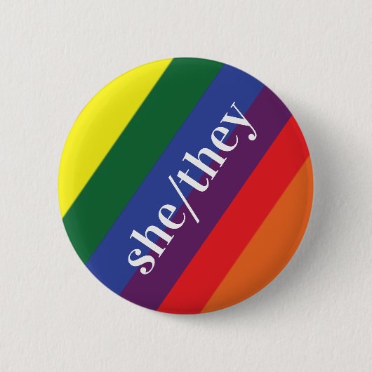 LGBT Rainbow Pride Flag Voornaamwoord Button Zij/Z (Voorkant)