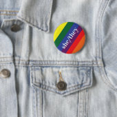 LGBT Rainbow Pride Flag Voornaamwoord Button Zij/Z (In situ)