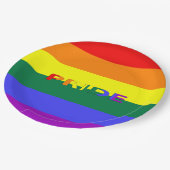 LGBT Rainbow Pride Flag & Word 9" Papieren Borden Bordje (Gekanteld)