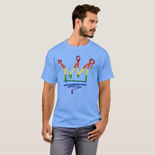 LGBT Rainbow Pride Glitter Crown T-shirt (Voorkant volledig)