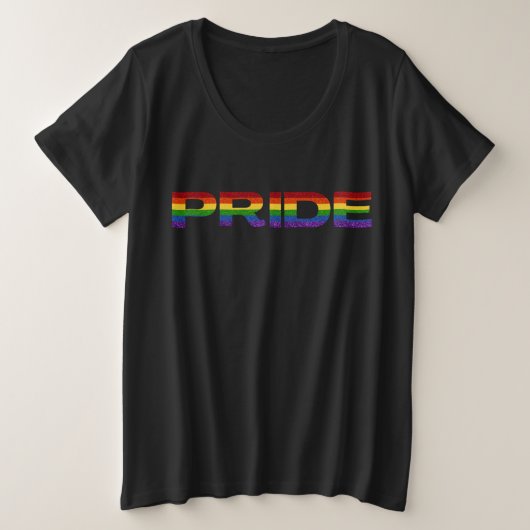 LGBT Rainbow Pride Glitter Grote Maat T-shirt (Design voorkant)