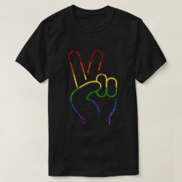LGBT Rainbow Pride Glitter Peace T-shirt