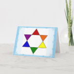 LGBT Rainbow Pride Jewish Star Chanukah-kaart Feestdagen Kaart<br><div class="desc">wens je geliefden het allerbeste op Chanukah en altijd!!</div>