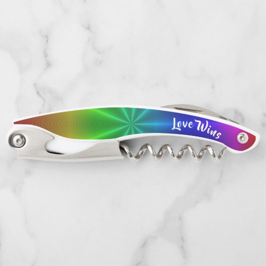 LGBT Rainbow Pride Love Wins Kurkentrekker (Voorkant)