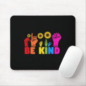 LGBT Rainbow Pride Maand ASL Be Kind Hand Teken L Muismat (Met muis)