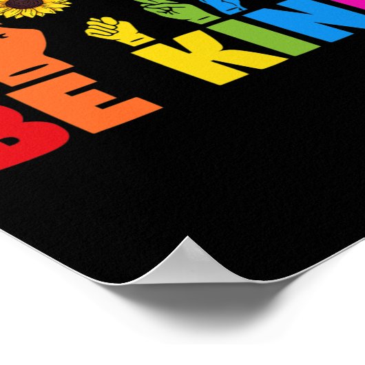 LGBT Rainbow Pride Maand ASL Be Kind Hand Teken L Poster (Hoek)