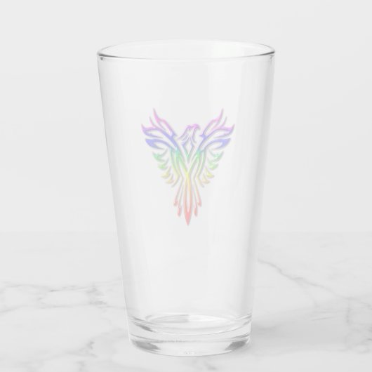 LGBT Rainbow Pride Phoenix Rising, met reliëfdruk Glas (Achterkant)