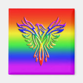 LGBT Rainbow Pride Phoenix Rising, met reliëfdruk Magneet (Voorkant)