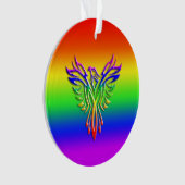 LGBT Rainbow Pride Phoenix Rising, met reliëfdruk Ornament (voorkant)