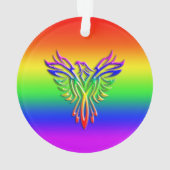 LGBT Rainbow Pride Phoenix Rising, met reliëfdruk Ornament (achterkant)