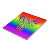 LGBT Rainbow Pride Phoenix Rising, met reliëfdruk Tegeltje (Zijkant)