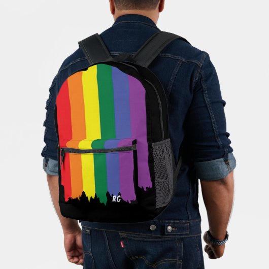 LGBT Rainbow Pride vlag met tekst Bedrukte Rugzak (Insitu (model))