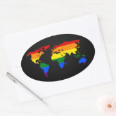 LGBT rainbow pride world map Stickers (Envelop)