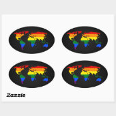 LGBT rainbow pride world map Stickers (Vel)