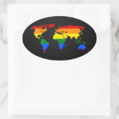 LGBT rainbow pride world map Stickers (Tas)
