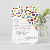 LGBT Rainbow Roos Petals Gay Wedding Invitting Kaart (Staand voorkant)