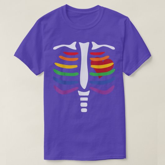 LGBT Rainbow Skeleton T-Shirt (Design voorkant)