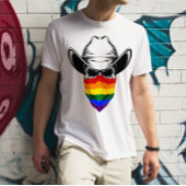 Lgbt Rainbow Skull Cowboy T-shirt