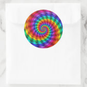 LGBT Rainbow-spiralen Ronde Sticker (Tas)