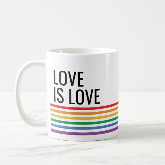 LGBT Rainbow Stripes - Aangepaste homepage Koffiemok (Links)