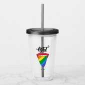 LGBT Rainbow Tongue Acryl Drinkbeker (Voorkant)