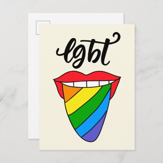 LGBT Rainbow Tongue Briefkaart (Voorkant / Achterkant)