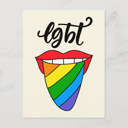 LGBT Rainbow Tongue Briefkaart (Voorkant)