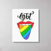 LGBT Rainbow Tongue Canvas Afdruk (Voorkant)