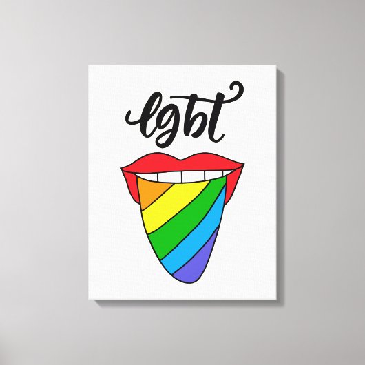 LGBT Rainbow Tongue Canvas Afdruk (Voorkant)