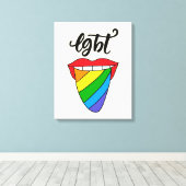 LGBT Rainbow Tongue Canvas Afdruk (Insitu (Houten vloer))
