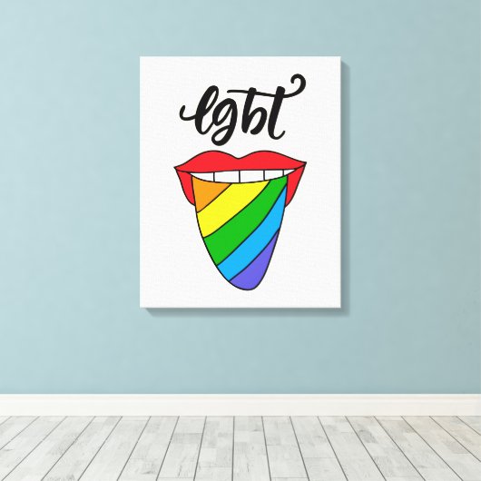 LGBT Rainbow Tongue Canvas Afdruk (Insitu (Houten vloer))