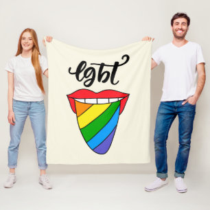 LGBT Rainbow Tongue Fleece Deken