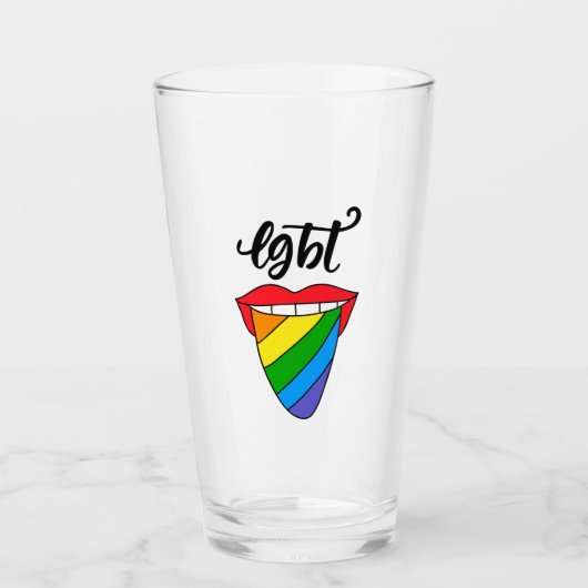 LGBT Rainbow Tongue Glas (Voorkant)