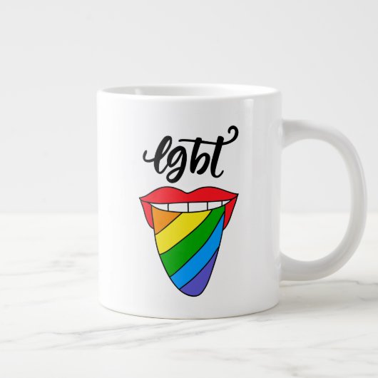 LGBT Rainbow Tongue Grote Koffiekop (Rechts)